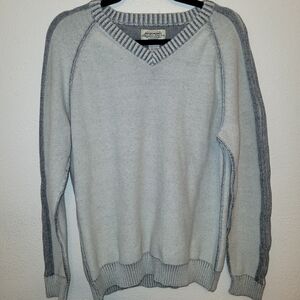 American Rag V-Neck Sweater in Light Gray and Dark Gray